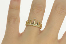 Load image into Gallery viewer, 10K Ornate Tiara Crown Princess Queen CZ Ring Size 7 Yellow Gold
