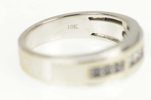 10K Diamond Sapphire Men's Wedding Band Ring Size 10 White Gold