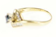 Load image into Gallery viewer, 14K Princess Sapphire Diamond Engagement Ring Size 9 Yellow Gold