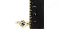 Load image into Gallery viewer, 14K Princess Sapphire Diamond Engagement Ring Size 9 Yellow Gold