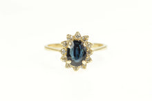 Load image into Gallery viewer, 14K 1.93 Ctw Sapphire Diamond Halo Engagement Ring Size 7 Yellow Gold