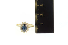 Load image into Gallery viewer, 14K 1.93 Ctw Sapphire Diamond Halo Engagement Ring Size 7 Yellow Gold