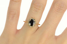 Load image into Gallery viewer, 14K 1.93 Ctw Sapphire Diamond Halo Engagement Ring Size 7 Yellow Gold