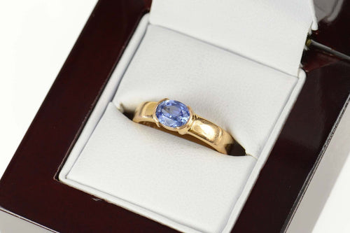 18K 0.65 Ct Oval Tanzanite Solitaire Engagement Ring Size 6 Rose Gold