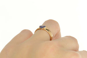 18K 0.65 Ct Oval Tanzanite Solitaire Engagement Ring Size 6 Rose Gold