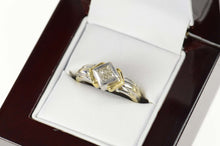 Load image into Gallery viewer, 14K 0.24 Ctw Princess Diamond Cluster Engagement Ring Size 5.75 Yellow Gold