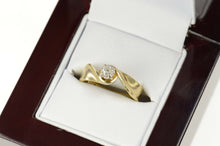 Load image into Gallery viewer, 14K 0.15 Ct Diamond Solitaire Curve Engagement Ring Size 6.25 Yellow Gold