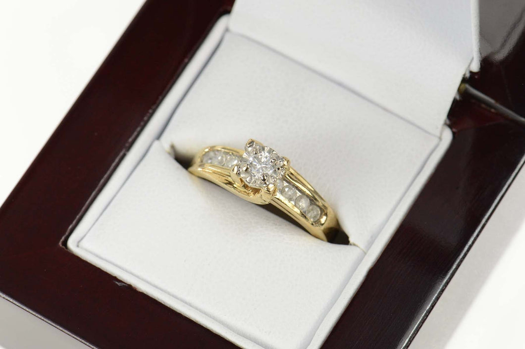 10K 0.30 Ctw Classic Diamond Engagement Ring Size 6.75 Yellow Gold