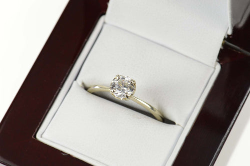 14K Round Classic Solitaire Travel Engagement Ring Size 8.75 Yellow Gold