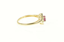 Load image into Gallery viewer, 14K Natural Ruby Diamond Halo Flower Engagement Ring Size 7.75 Yellow Gold