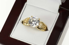 Load image into Gallery viewer, 14K Solitaire Scroll Filigree Travel Engagement Ring Size 9 Yellow Gold