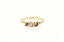 Load image into Gallery viewer, 10K Marquise Garnet Blue Topaz Amethyst Ring Size 6.25 Yellow Gold