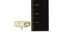 Load image into Gallery viewer, 10K Marquise Baguette Accent Travel Engagement Ring Size 7 Yellow Gold