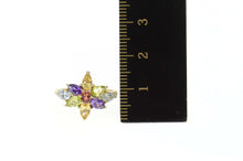 Load image into Gallery viewer, 10K Amethyst Citrine Blue Topaz Garnet Cluster Ring Size 6.5 Yellow Gold
