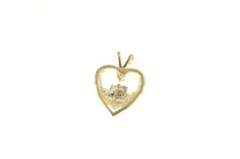 Load image into Gallery viewer, 14K Two Tone Claddagh Diamond Heart Love Pendant Yellow Gold