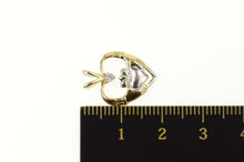 Load image into Gallery viewer, 14K Two Tone Claddagh Diamond Heart Love Pendant Yellow Gold