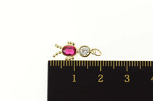 Load image into Gallery viewer, 14K July Birthstone Baby Syn. Ruby CZ Charm/Pendant Yellow Gold
