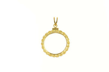 Load image into Gallery viewer, 14K $3 Gold Coin Rope Trim Holder Bezel Pendant Yellow Gold