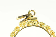 Load image into Gallery viewer, 14K $3 Gold Coin Rope Trim Holder Bezel Pendant Yellow Gold