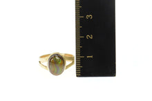 Load image into Gallery viewer, 14K Oval Fire Agate Cabochon Bezel Statement Ring Size 5.75 Yellow Gold