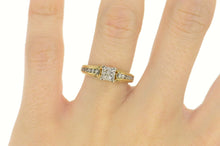 Load image into Gallery viewer, 14K 0.76 Ctw Princess Diamond Engagement Ring Size 6.25 Yellow Gold