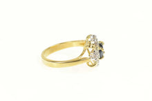 Load image into Gallery viewer, 14K Natural Sapphire Cluster Accent Halo Ring Size 7 Yellow Gold