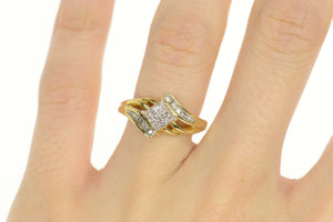 14K 0.46 Ctw Princess Diamond Squared Engagement Ring Size 7.25 Yellow Gold