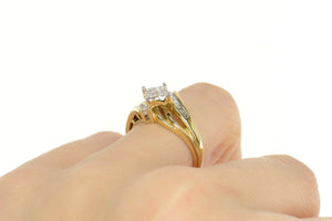 14K 0.46 Ctw Princess Diamond Squared Engagement Ring Size 7.25 Yellow Gold