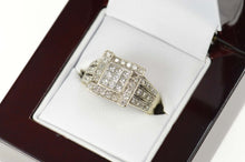 Load image into Gallery viewer, 14K 0.75 Ctw Squared Diamond Cluster Engagement Ring Size 8 White Gold
