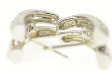 Load image into Gallery viewer, 14K 0.35 Ctw Diamond Channel Curved Semi Hoop Earrings White Gold