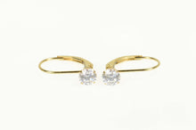 Load image into Gallery viewer, 14K Round Classic Solitaire CZ Lever Back Earrings Yellow Gold