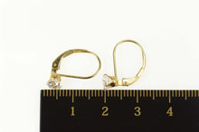 Load image into Gallery viewer, 14K Round Classic Solitaire CZ Lever Back Earrings Yellow Gold