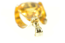 Load image into Gallery viewer, 14K Pear Citrine Solitaire Curved Gypsy Pendant Yellow Gold