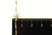 Load image into Gallery viewer, 14K Pearl Fringe Tassel Dangle Chain Link Necklace 18&quot; Yellow Gold