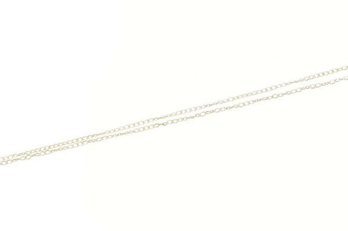Sterling Silver 1.1mm Cable Link Classic Simple Chain Necklace 16.25