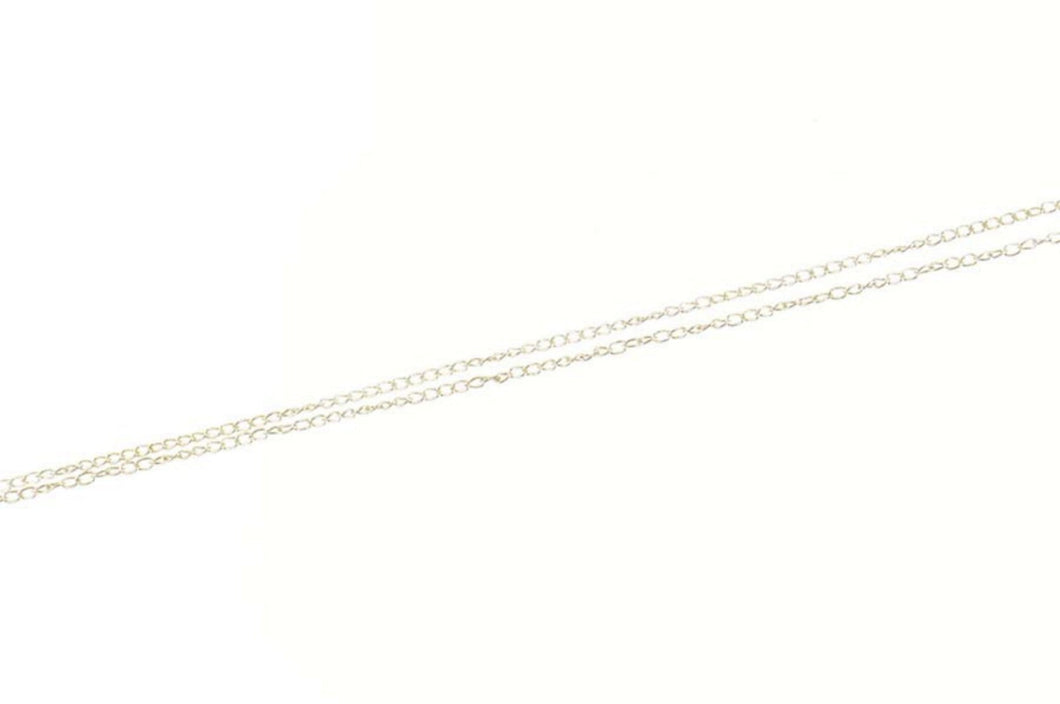 Sterling Silver 1.1mm Cable Link Classic Simple Chain Necklace 16.25