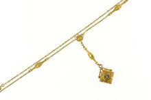 Load image into Gallery viewer, 14K Victorian Rose Cut Diamond Squared Drop Necklace 16.75&quot; Yellow Gold