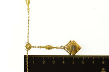 Load image into Gallery viewer, 14K Victorian Rose Cut Diamond Squared Drop Necklace 16.75&quot; Yellow Gold