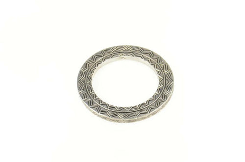 Sterling Silver Cynthia Gale Zig Zag Geometric Bangle Bracelet 8.25
