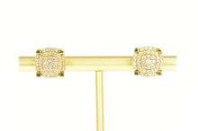 Load image into Gallery viewer, 10K 1.12 Ctw Squared Diamond Cluster Stud Earrings Yellow Gold