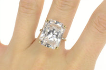 Load image into Gallery viewer, 9K Emerald Cut Solitaire Travel Engagement Ring Size 8.5 Yellow Gold
