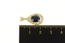 Load image into Gallery viewer, 14K 1.76 Ctw Pear Sapphire Diamond Halo Pendant Yellow Gold