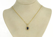 Load image into Gallery viewer, 14K 1.76 Ctw Pear Sapphire Diamond Halo Pendant Yellow Gold