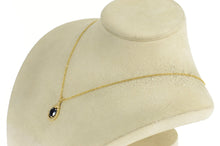 Load image into Gallery viewer, 14K 1.76 Ctw Pear Sapphire Diamond Halo Pendant Yellow Gold