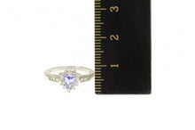 Load image into Gallery viewer, 14K Trillion Tanzanite Diamond Halo Engagement Ring Size 5.5 White Gold
