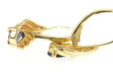 Load image into Gallery viewer, 14K Pear Sapphire Diamond Accent Dangle Earrings Yellow Gold