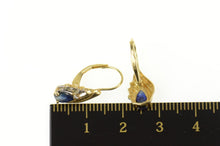 Load image into Gallery viewer, 14K Pear Sapphire Diamond Accent Dangle Earrings Yellow Gold