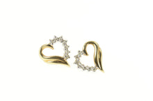 Load image into Gallery viewer, 14K Diamond Heart Love Symbol Classic Stud Earrings Yellow Gold