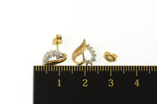 Load image into Gallery viewer, 14K Diamond Heart Love Symbol Classic Stud Earrings Yellow Gold