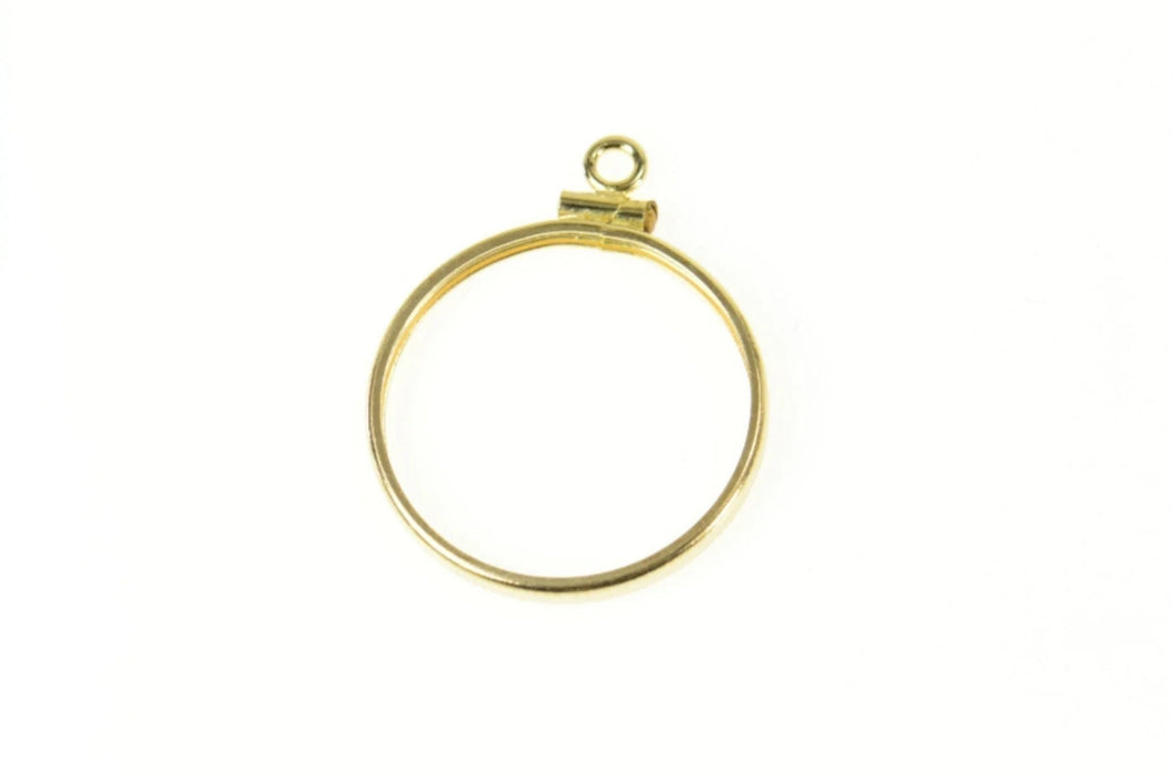 14K 2 Rand South African Coin Holder Bezel Pendant Yellow Gold